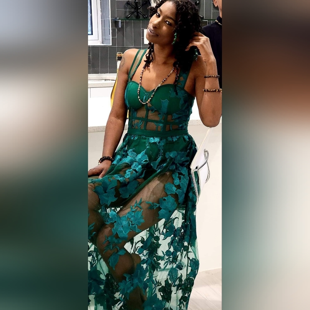 Emerald Green Sheer dress from Chic Cotoure Medium